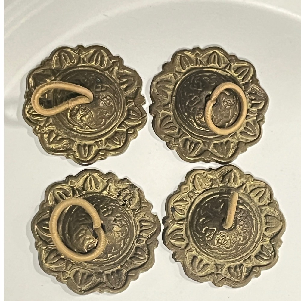 Vintage Set of 4 Brass Finger Cymbals Belly Dancer Middle .